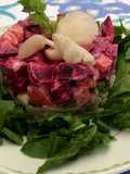 Tartar de remolacha y hongos