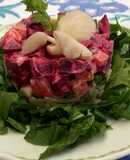 Tartar de remolacha y hongos