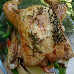 A picture of Roasted Chicken butter lemon/ayam panggang oven versi western.