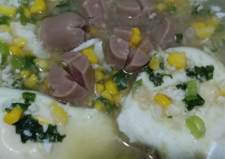 Recipe: Delicious Sop telur jagung with sosis