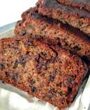 Banana bread {con mantequilla de cacahuete, chocolate y nueces}