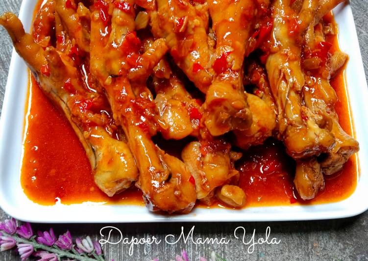 DICOBA! Resep Ceker Ayam Pedas Manis masakan rumahan simple