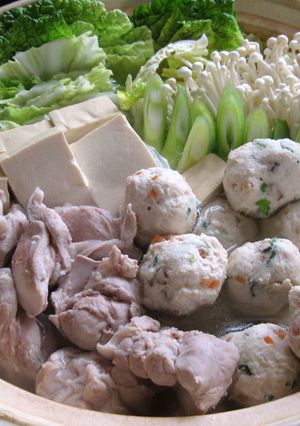 A picture of Chicken Nabe (Hot Pot).