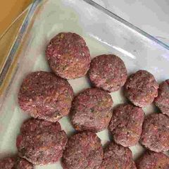 A picture of Home-made Kafta mix Lebanese Baked Kafta and Potatoes with Rice.