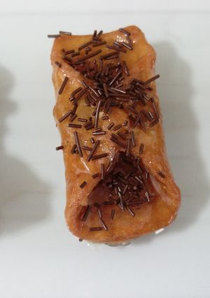 Foto principal de Pestiños de miel con fideos y piedrecitas de chocolate