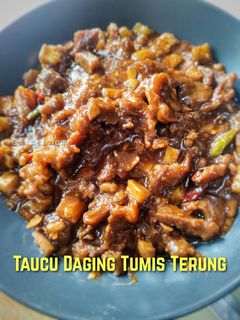 Gambar Taucu Daging Tumis Terung