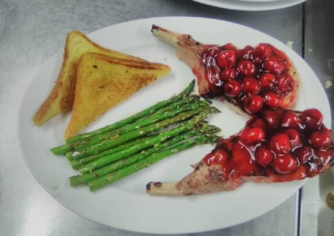 Cherries jubilee pork chops