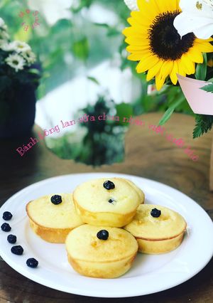 Hình của món Bánh bông lan sữa chua nhân việt quất sấy khô.