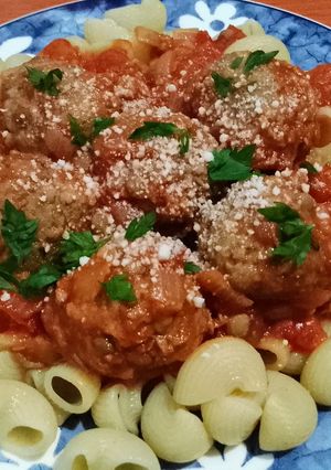 A picture of Pasta with Meatballs (with Lentils).