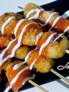 Foto resep Sate bakso ikan bumbu simple🍡