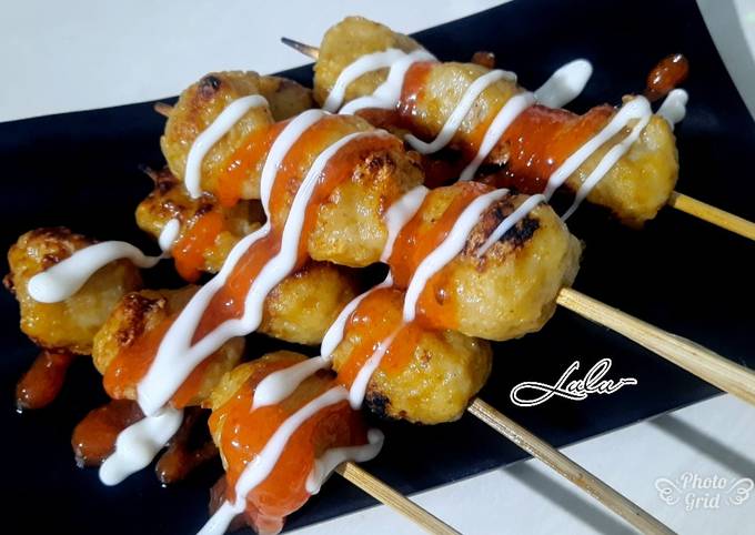 Anti Ribet, Membuat Sate bakso ikan bumbu simple🍡 Ekonomis Untuk Dijual