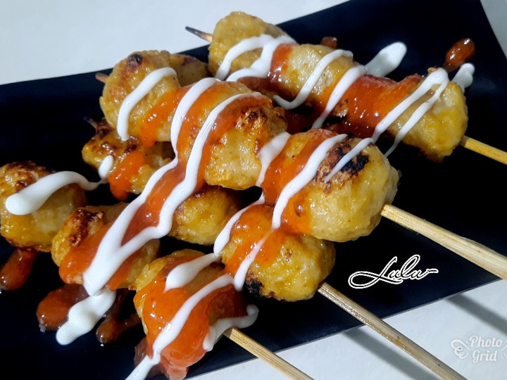 Anti Ribet, Membuat Sate bakso ikan bumbu simple🍡 Ekonomis Untuk Dijual