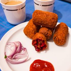 A picture of Bengali Vegetable chop Beetroot cutlet.