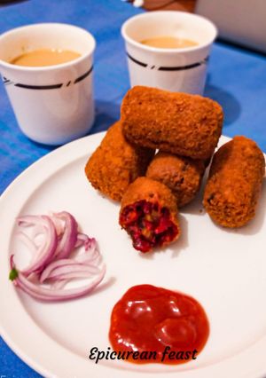 A picture of Bengali Vegetable chop Beetroot cutlet.