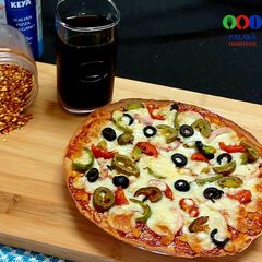 A picture of No yeast Pizza(of whole wheat flour).