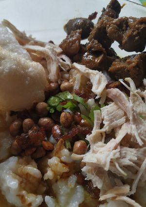 Foto resep Bubur ayam lengkap + sate