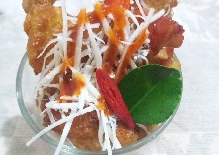 Ayam goreng keju saus daun jeruk