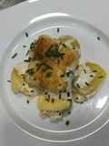 Bacalao confitado con muselina de ajo