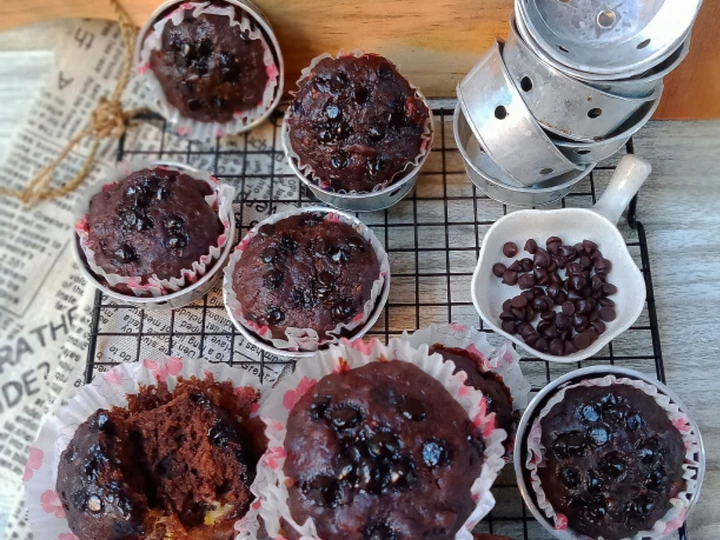 Langkah Mudah untuk Menyiapkan Resep Banana Choco Muffins yang Enak Banget Anti Ribet, Lezat Sekali