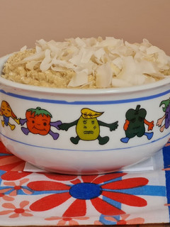 Una foto de Mug cake de coco + coco y + coco 🥥 🥥 🥥