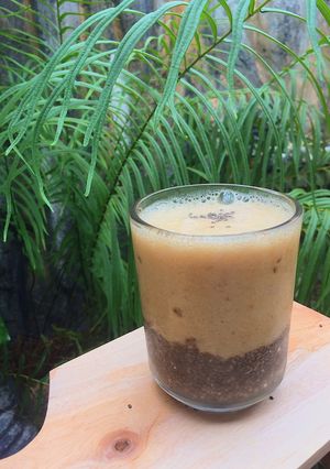Foto resep Chia pudding with banana smoothie