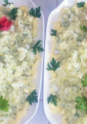 Una foto de Papas con mayonesa al pesto