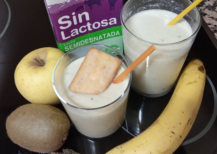 Batido de manzana, kiwi y plátano