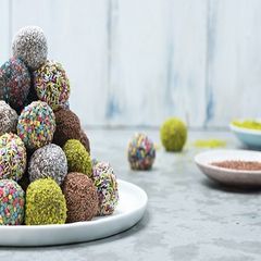 A picture of Chewy chocolate rolls.