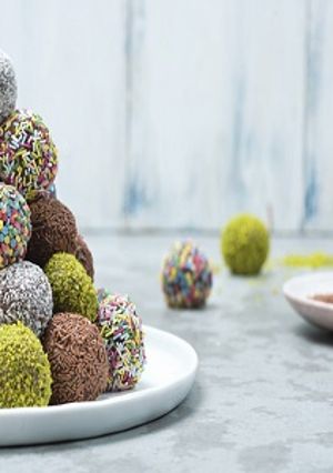 A picture of Chewy chocolate rolls.