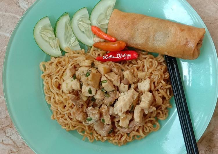 Mie ayam instan ala real meat