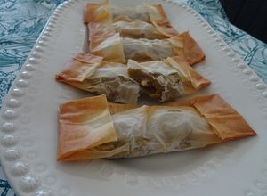 Foto de Pastéis com massa filo de batata doce e amêndoa