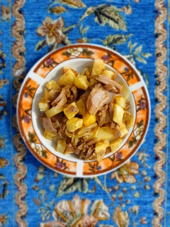 عکسی از دستور خوراک تن ماهی و سیب زمینی