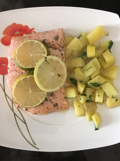 Una foto de Salmón al horno