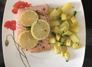 Una foto de Salmón al horno