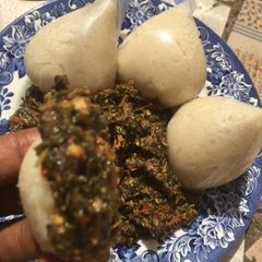 A picture of Semovita and Granut soup.