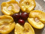 Manzanas asadas en estuche lékué