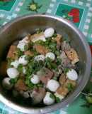 Thịt kho nước dừa, đậu hủ, trứng cút