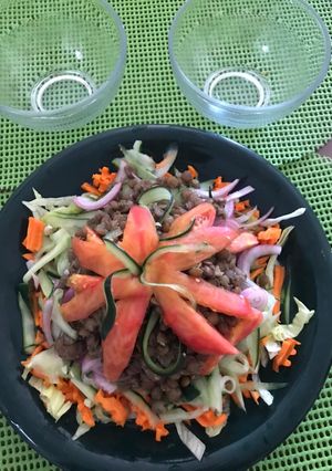 Una foto de Ensalada vegetariana con lentejas