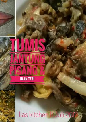 Foto resep Tumis pedas jantung pisang teri