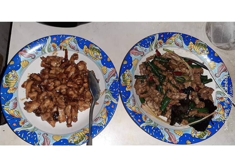 Bistik Ayam dan Oseng Kacang Panjang