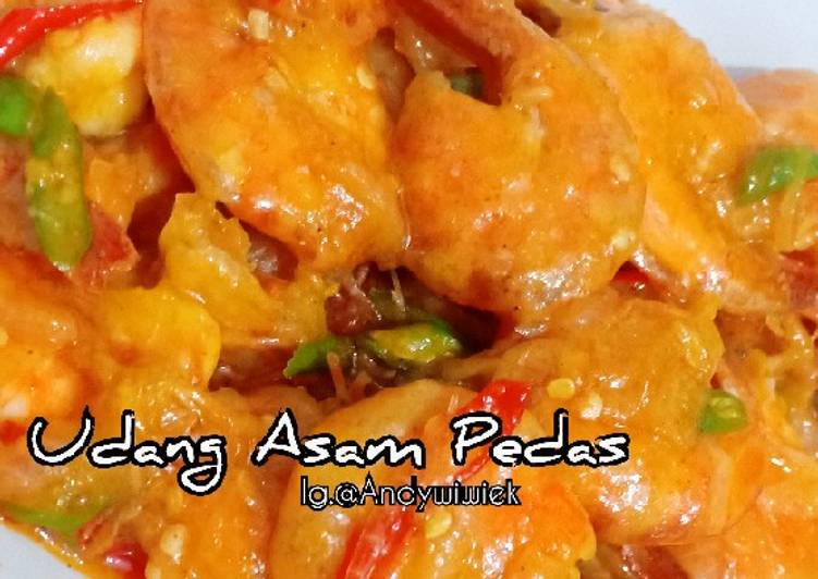 Resep 032. Udang Asam Pedas Manis, Lezat Sekali