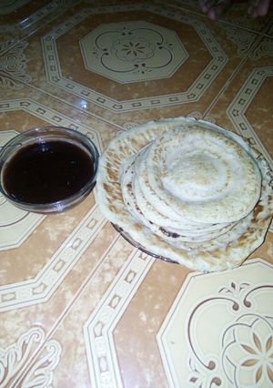 Foto resep Pan cake jadul rasa pisang di cocol coklat