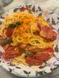 Spaghetti in padella 84 datterini e feta