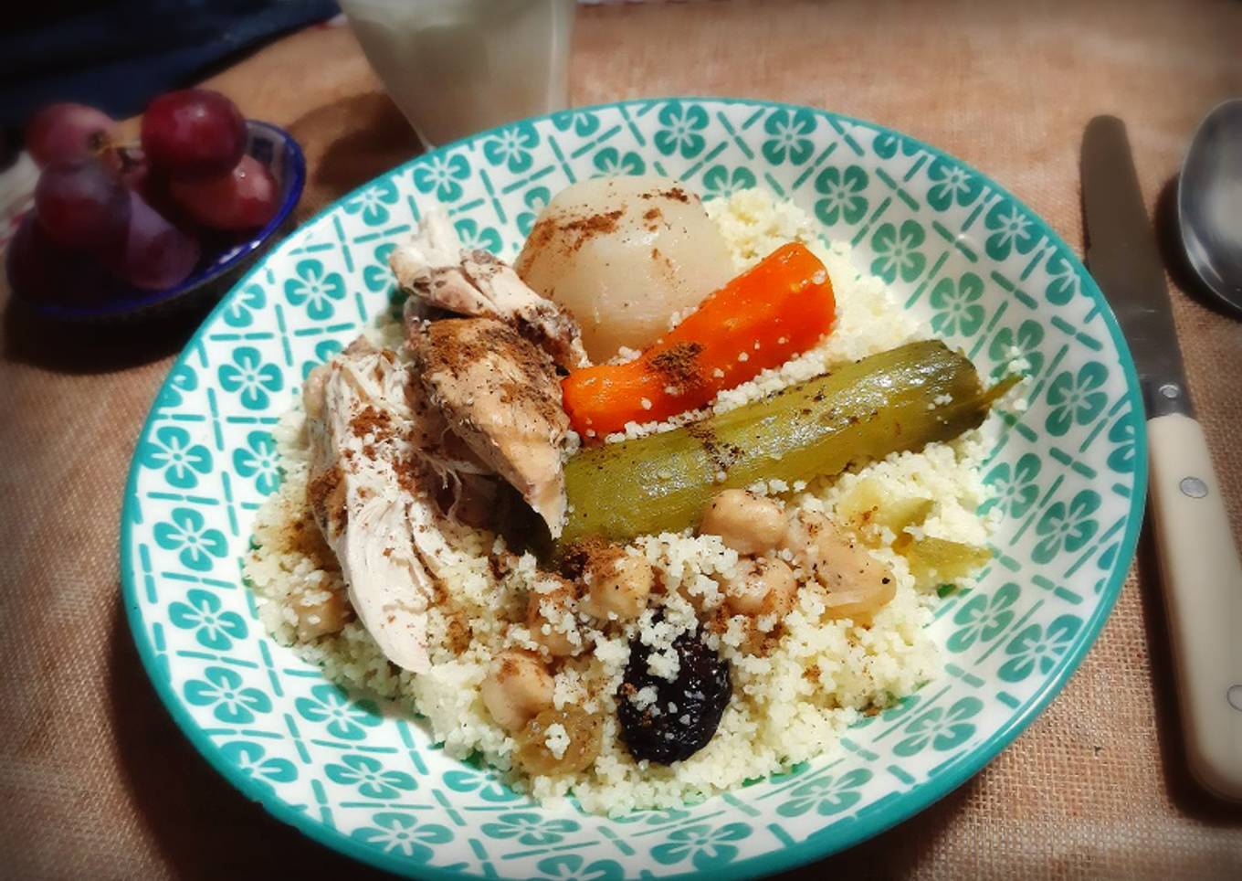 Couscous poulet légumes raisins secs 🍴