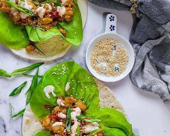 How To Serving Recipe Chicken Teriyaki Lettuce Tacos Delicious Simple