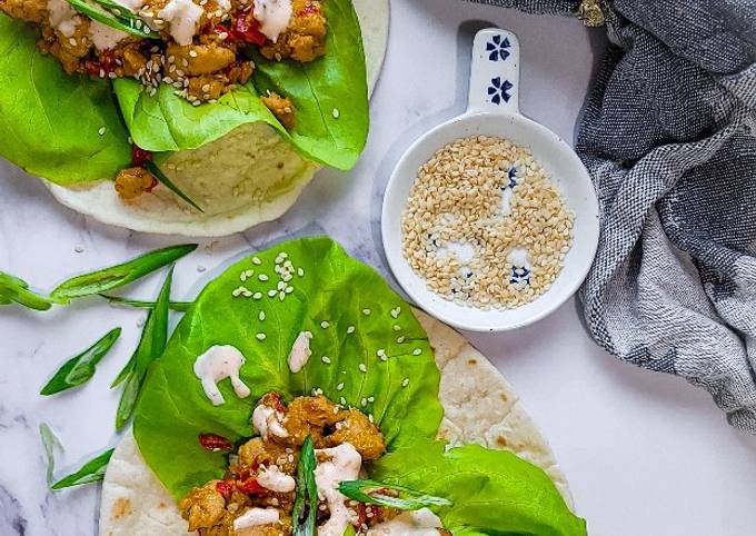 Steps to Prepare Jamie Oliver Chicken Teriyaki Lettuce Tacos