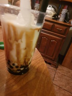 A picture of Tiger Milk with Boba.