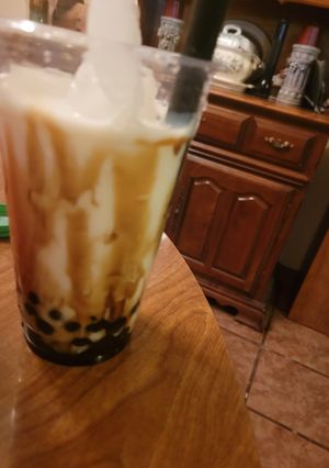 A picture of Tiger Milk with Boba.