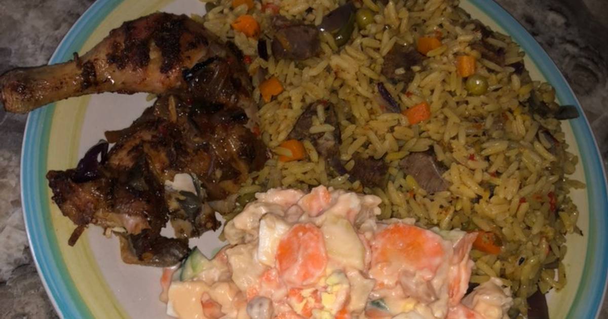 Fried rice and potato salad Recipe by Habeeba Sada Abdullahi Cookpad