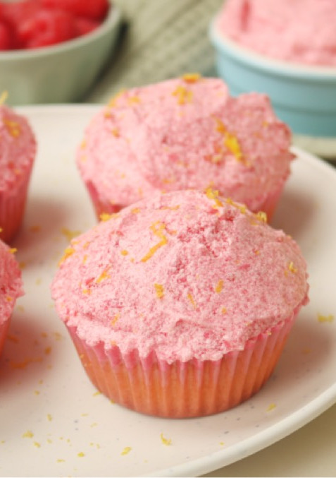 A picture of Raspberry Lemonade Cupcakes.